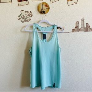 Under Armour Run Blue Racerback Scoop Neck Logo Detail Tank Top Size Medium